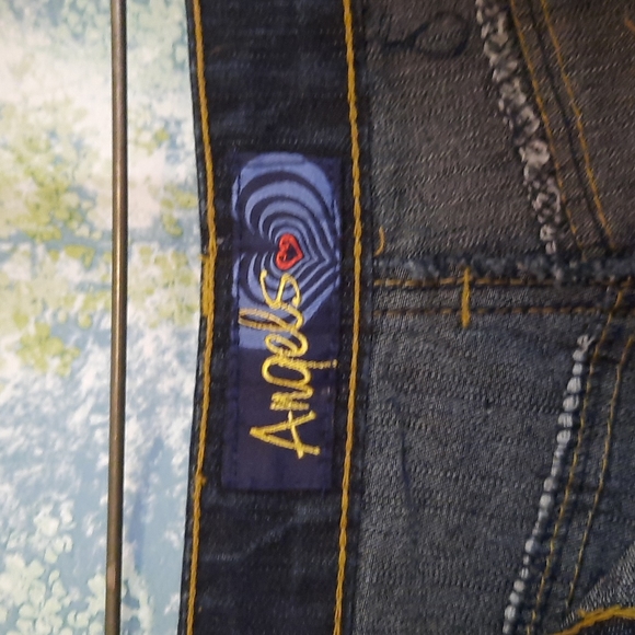 Angels vintage dark denim jeans flare leg size 16 y2k w 32 L 31 - Picture 6 of 10